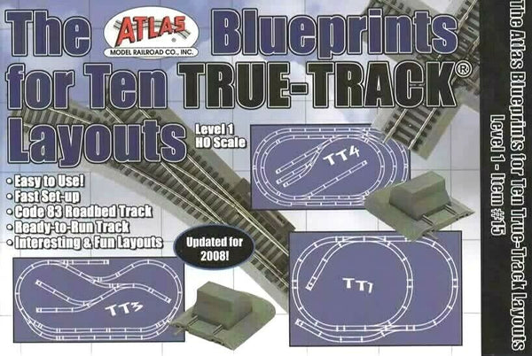 Atlas #15 HO Blueprints for 10 True-Track Layouts How-to Softcover Boo ...