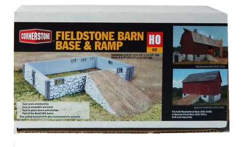 HO Scale Walthers Cornerstone 933-3331 Resin Fieldstone Barn Base & Ramp Kit