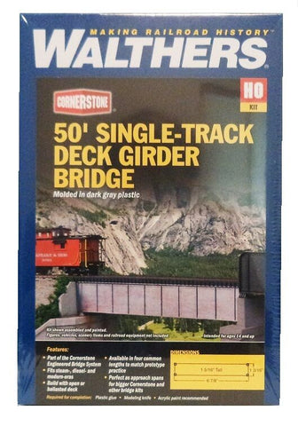 HO Scale Walthers Cornerstone 933-4506 50' Single Track Deck Girder Bridge Kit