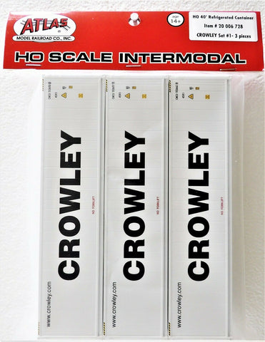 HO Scale Atlas 20006728 Crowley 40' Reefer Container 3-Pack Set #1