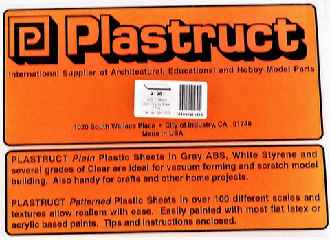 Plastruct 91251 SSC-103 Clear Copolyester Sheet 7 x 12" .030" pkg (3)