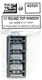 N Scale Tichy Train Group 2520 Round Top Windows pkg (12)