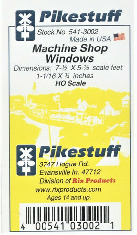 HO Scale Pikestuff 541-3002 Green Machine Shop Windows pkg (4)