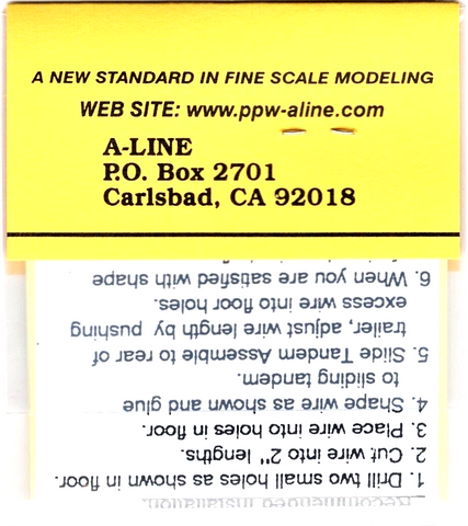 HO Scale A Line Product 50142 Semi-Trailer Sliding Tandem Air Hose