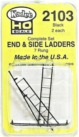 HO Scale Kadee #2103 Black Ladders for Ends & Sides Freight Car Detail Parts