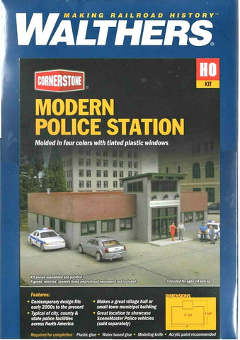 HO Scale Walthers Cornerstone 933-4201 Modern Police Station Building Kit