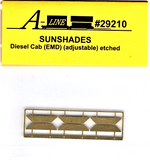 HO Scale A Line Product 29210 Brass Hood Unit Cab Sunshades pkg (6)