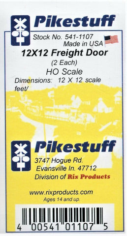 HO Scale Pikestuff 541-1107 White Roll-Up Freight Door (2) pc