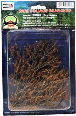 HO Scale JTT Miniature Tree 95522 Dry Leaves Foliage Branches 1-1/2 - 3" pkg(60)