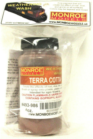 Monroe Models 986 Terra Cotta Weathering Wash 4oz Bottle