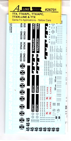 HO Scale A Line Product 26701 DTTX Trailer Train 5 Unit Thrall Well Car Decals