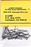 HO Scale A Line Product D-1072 Formed-Metal Handrail Stanchions Medium 5/8"