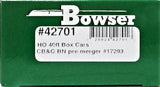 HO Bowser 42701 Chicago Burlington & Quincy CB&Q 17227 40' Single-Door Boxcar