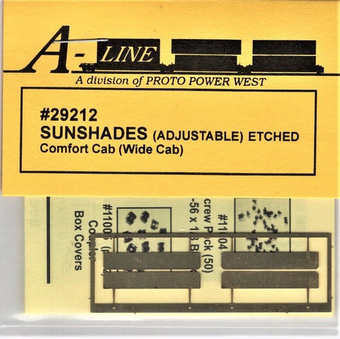 HO Scale A Line Product 29212 Brass Comfort/Wide Cab Sunshades pkg (4)