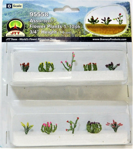 O Scale JTT Miniature Tree 95558 Assorted Flower Plants Set #1 (10) pcs