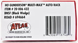 HO Scale Atlas 20006432 BNSF 694664 Gunderson Multi-Max Auto Rack w/Black Wedge