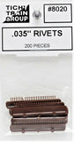 HO Scale Tichy Train Group 8020 Scale Rivet Heads .035" Diameter pkg (200)