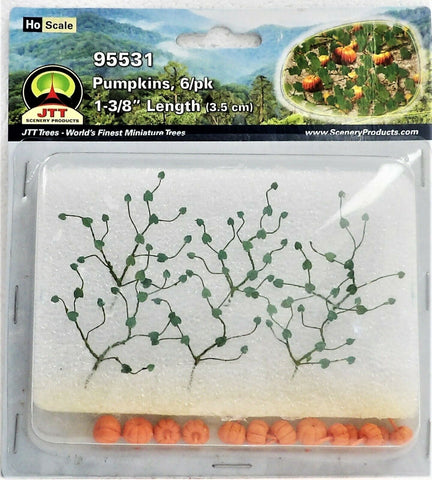 HO Scale JTT Miniature Tree 95531 Pumpkins 1-3/8" 3.5cm Long pkg (6)
