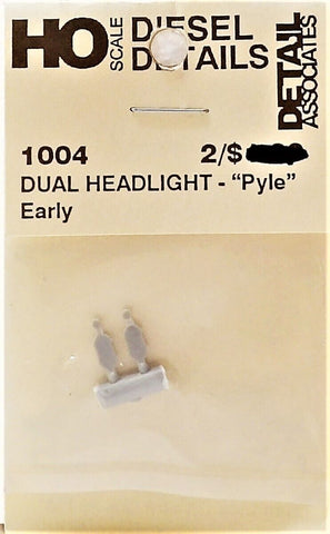 HO Scale Detail Associates 1004 Pyle Early Rounded Dual Beam Headlight pkg (2)