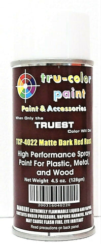 Tru-Color TCP-4022 Matte Dark Red Rust Aerosol Spray Paint 4.5 oz 135mL Can