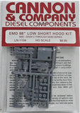 HO Scale Cannon & Company LN-1104 EMD 88" Short Hood Kit