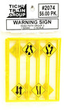 O Scale Tichy Train Group 2074 Road Path Warning Signs #3 pkg (8)