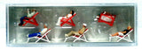 HO Scale Preiser Kg 10430 Tourists Resting on Folding Chairs Figure Set pkg (12)