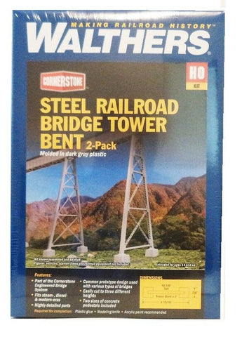 HO Scale Walthers Cornerstone 933-4555 Steel Railroad Bridge Tower Bent 2 pk