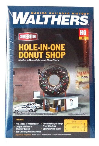 HO Scale Walthers Cornerstone 933-3768 Hole-In-One Donut Shop Building Kit