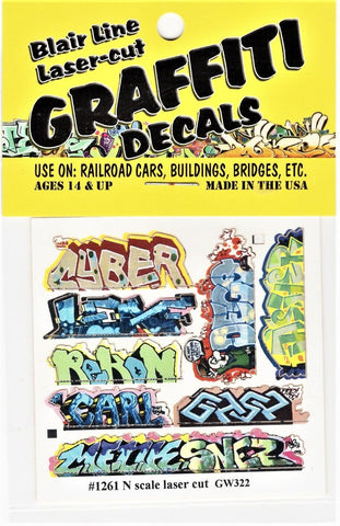 N Scale Blair Line 1261 Graffiti Decals Mega Set #12 (8) pcs