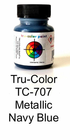 Tru-Color TCP-707 Metallic Navy Blue 1 oz Paint Bottle