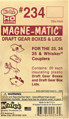 HO Scale Kadee #234 Short Shank Coupler Plastic Gearboxes & Lids (10) pr