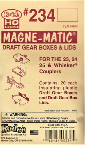 HO Scale Kadee #234 Short Shank Coupler Plastic Gearboxes & Lids (10) pr
