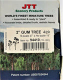 N Scale JTT Miniature Tree 94410 Gum Trees 2" Tall pkg (4)