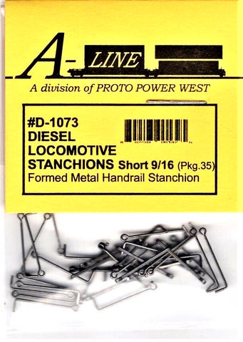 HO Scale A Line Product D-1073 Formed-Metal Handrail Stanchions Short 9/16"