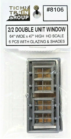 HO Scale Tichy Train Group 8106 2/2 64" x 74" Double Hung Window pkg (6)