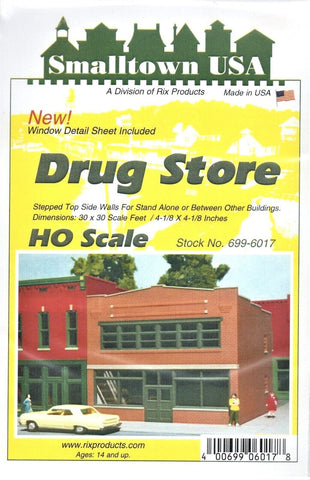 HO Scale Smalltown USA 699-6017 Drug Store Building Kit