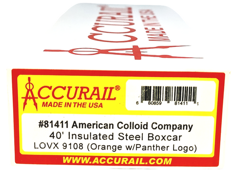 HO Accurail 81411 American Colloid LOVX #9108 w/Panther Logo 40