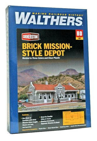 Walthers Cornerstone 933-4055 Brick Mission-Style Santa Fe Depot Building Kit