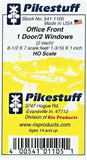 HO Scale Pikestuff 541-1105 Office Front 1 Door/2 Windows (2) pcs