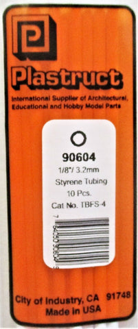 Plastruct 90604 TBFS-4 Styrene Round Tubing 1/8 x 15" Long (8) pcs