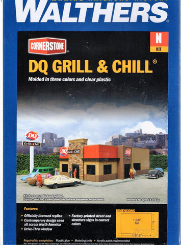 N Scale Walthers Cornerstone 933-3846 Dairy Queen DQ Grill & Chill Building Kit