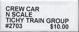 N Scale Tichy Train Group 2703 Undecorated Wreck Train Crew Car w/Side Door Kit
