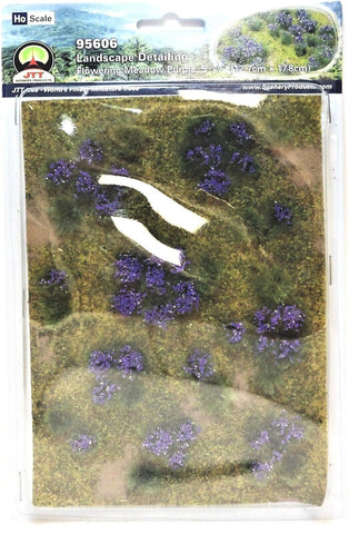 HO Scale JTT Miniature Tree 95606 Purple Flowering Meadow Mat 5 x 7" Sheet