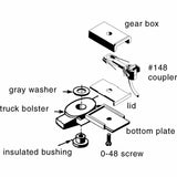 HO Scale Kadee #516 Vulcan Double Truss Metal Fully Sprung Equalized Trucks w/33" Ribbed Wheels & Couplers