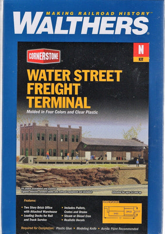 N Scale Walthers Cornerstone 933-3201 Water Street Freight Terminal Building Kit