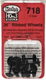 HOn3 Scale Kadee #718 26 inch Diameter Ribbed Back Metal Freight Wheels (8) pcs