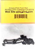 HO Scale A Line Product 29221 Pre-Blackened Brass Chain 12" 15 Links Per Inch 30.5cm