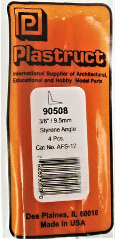 Plastruct 90508 AFS-12 Angles Styrene Structural Shapes 3/8 x 24" Long pkg (4)