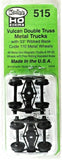 HO Scale Kadee #515 Vulcan Double Truss Metal Fully Sprung Equalized Trucks w/33" Ribbed Back Wheels